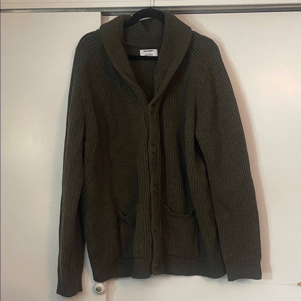 Old Navy XXL Tall Men's Dark Green Cardigan Sweater